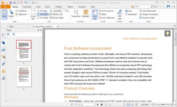 foxit reader pdf preview