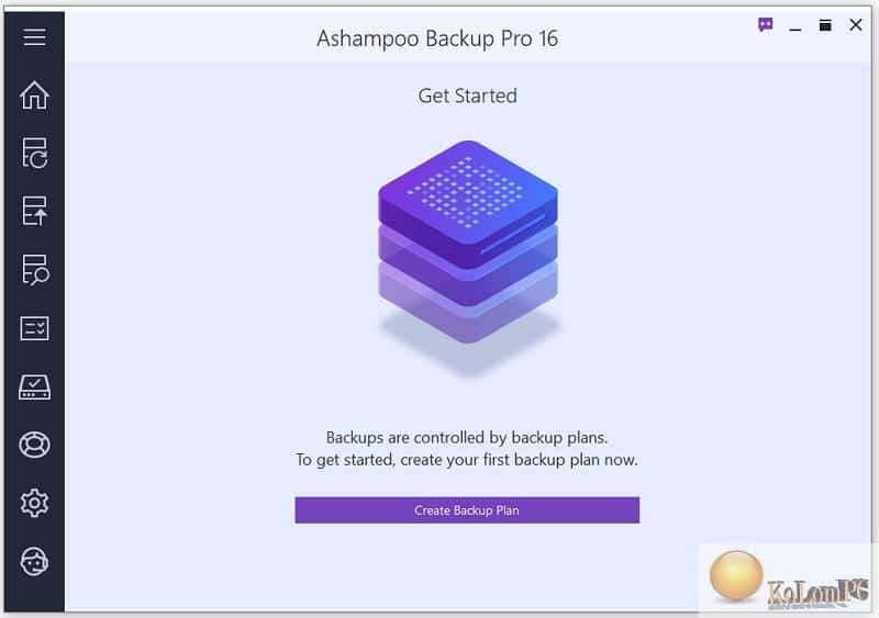 main menu of Ashampoo Backup Pro