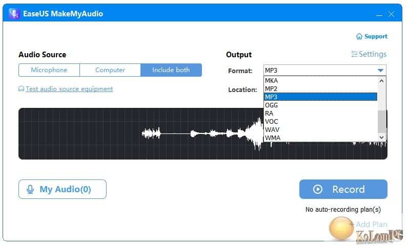 voice recorder of MakeMyAudio
